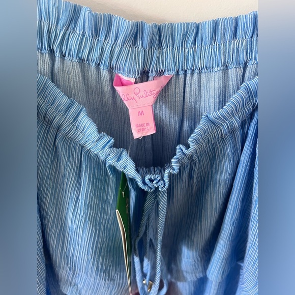 NWT Lilly Pulitzer Lapis Blue Seersucker Mays Top |Size Medium| - Picture 7 of 8